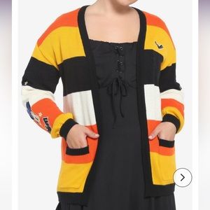 Her Universe Disney Mickey Mouse Striped Candy Corn Halloween Cardigan 🖤🧡💛